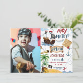 Foto van Pirate Birthday Party Kaart (Staand voorkant)