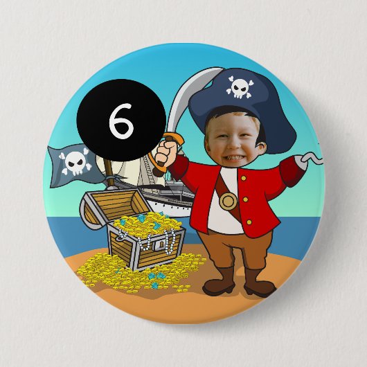Foto van Pirate Birthday Ronde Button 7,6 Cm (Voorkant)