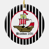 Foto van piratenschip keramisch ornament (Achterkant)