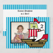 Foto van piratenverjaardagsschip kaart (Voorkant / Achterkant)