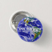 Foto van Planet Earth opslaan Ronde Button 3,2 Cm (Voorkant /achterkant)