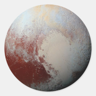Foto van Planet Pluto van 2015 van NASA's New Hori Ronde Sticker