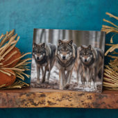 Foto van Plaque-Yellowstone Wolven Fotoplaat (Zijkant)