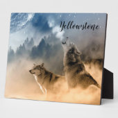 Foto van Plaque-Yellowstone Wolven Fotoplaat (Zijkant)
