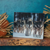 Foto van Plaque-Yellowstone Wolven Fotoplaat (Zijkant)