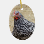 Foto van Plymouth Barred Rock Hen Keramisch Ornament (Achterkant)