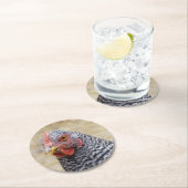 Foto van Plymouth Barred Rock Hen Ronde Kartonnen Onderzetter (Insitu)