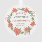 Foto van Poinsettia Wreath Candy Cane Grandouders Ornament (achterkant)