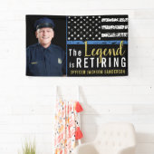 Foto van politie-aflossing op blauwe lijn spandoek (Insitu)