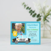 Foto van politie - auto - kinderen Birthday - part Kaart (Staand voorkant)