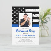 Foto van politieagent Retirement Thin Blue Line Kaart (Staand voorkant)