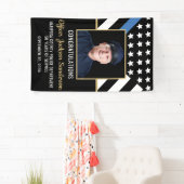 Foto van politieagent Retirement Thin Blue Line Spandoek (Insitu)