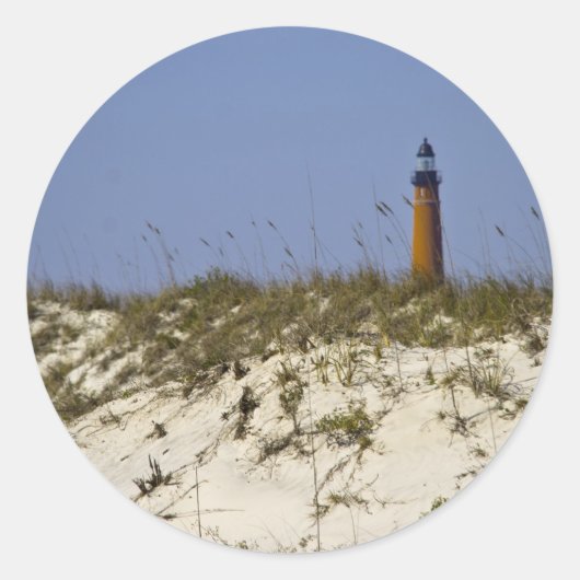 Foto van Ponce Inlet Lighthouse Florida Beach Ronde Sticker (Voorkant)