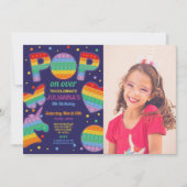 Foto van pop it Party Fidget Birthday Navy Kaart (Voorkant)