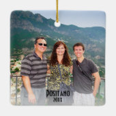 Foto van Positano Amalfi Coast Travel Souvenir Keramisch Ornament (Achterkant)