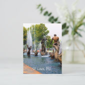 Foto van prachtige kleurrijke watersculptuur briefkaart (Staand voorkant)