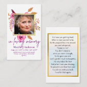 Foto van Prayer Kaarten Memorial Celebration of Li Visitekaartje (Voorkant / Achterkant)