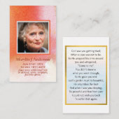 Foto van Prayer Kaarten Memorial Celebration of Li Visitekaartje (Voorkant / Achterkant)