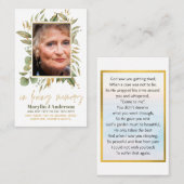 Foto van Prayer Kaarten Memorial Celebration of Li Visitekaartje (Voorkant / Achterkant)