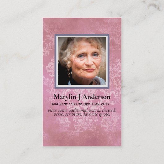 Foto van Prayer Kaarten Memorial Celebration of Li Visitekaartje (Voorkant)