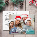 Foto van Prettige feestdagen met briefteringen Briefkaart<br><div class="desc">Vier het seizoen met dit leuke briefkaart Prettige feestdagen met uw foto en de handgeschreven woorden "Vera" op de voorkant en uw aangepaste notitie op de achterkant. Of verwijder, als u wilt, de getypte notitie op de achterkant en schrijf elk briefkaart afzonderlijk. Voeg je retouradres toe zodat je gemakkelijk kunt...</div>