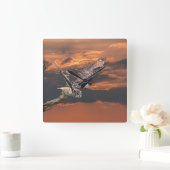 Foto van prooiuil in de zonneklok vierkante klok (Huis)