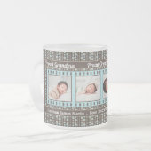 Foto van Proud Grandma Aqua en Brown 4 Matglas Koffiemok (Voorkant links)