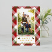 Foto van Pset en Holly Green en Red Bold Folie Feestdagenkaart (Staand Voorkant)