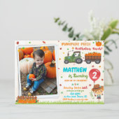 Foto van Pumpkin-Herfst voor verjaardagsuitnodigin Kaart (Staand voorkant)