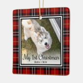 Foto van Puppy's 1 kerstfeest 2 Keramisch Ornament (Links)