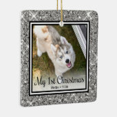 Foto van Puppy's 1 kerstfeest 2 Keramisch Ornament (Rechts)