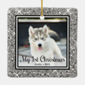 Foto van Puppy's 1 kerstfeest 2 Keramisch Ornament (Achterkant)