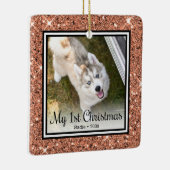 Foto van Puppy's 1 kerstfeest 2 Keramisch Ornament (Rechts)