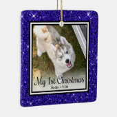 Foto van Puppy's 1 kerstfeest 2 Keramisch Ornament (Rechts)