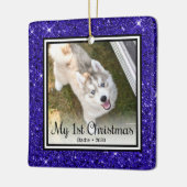 Foto van Puppy's 1 kerstfeest 2 Keramisch Ornament (Links)