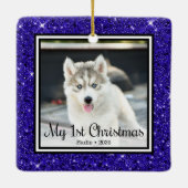 Foto van Puppy's 1 kerstfeest 2 Keramisch Ornament (Achterkant)