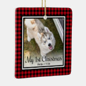 Foto van Puppy's 1 kerstfeest 2 Keramisch Ornament (Rechts)