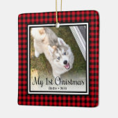 Foto van Puppy's 1 kerstfeest 2 Keramisch Ornament (Links)