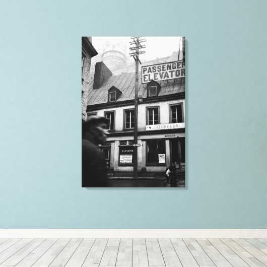 Foto van Quebec Canada Street 1930 Canvas Afdruk (Insitu (Houten vloer))