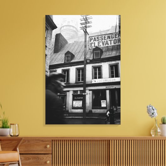 Foto van Quebec Canada Street 1930 Canvas Afdruk (Insitu (Woonkamer))
