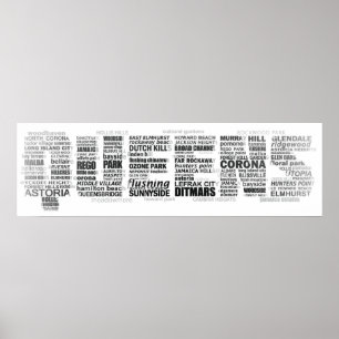 Foto van Queens New York Typografie Poster