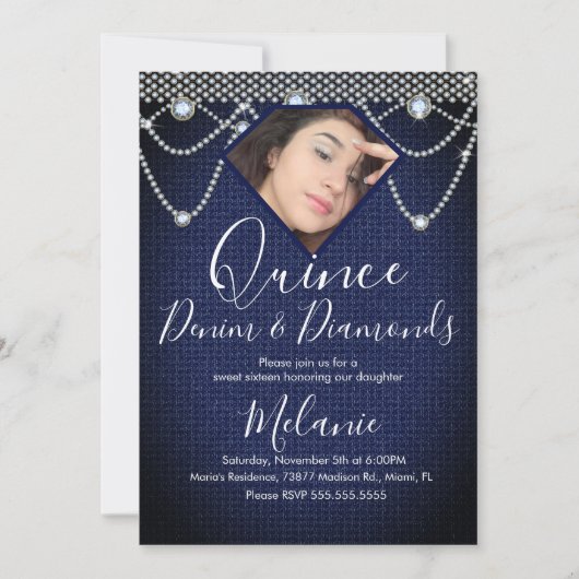 Foto van Quince Denim Diamonds Gem Pearls Kaart (Voorkant)