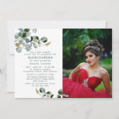 Foto van Quinceañera Eucalyptus Greenery Kaart (Voorkant)