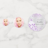 Foto van Quinceanera Silver paarse glitter Confetti (Achterkanten)