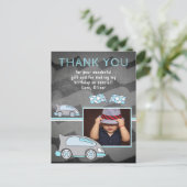 Foto van racecar Flag Chalkboard Birthday Briefkaart (Staand voorkant)