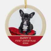 Foto van Red 1st-kerstpuppy Dog Pet Keramisch Ornament (Voorkant)
