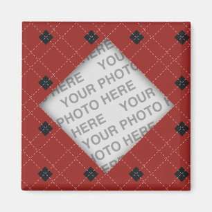 Foto van Red and Black Argyle Magneet