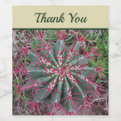 Foto van Red and Green Barrel Cactus Wijn Etiket (Enkel label)