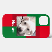 Foto van Red and Green Cute Dog Holiday Case-Mate iPhone Case (Achterkant (horizontaal))