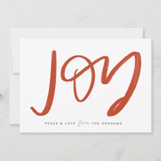 Foto van Red and White Joy Flat Holiday Kaart (Voorkant)